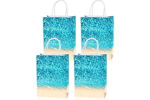 Roselush 16 Pcs Ocean Waves Birthday Goodie Bag,Summer Beach Pool Bday Gift Snacks Treat Candy Party Favors Bags for Hawaiian