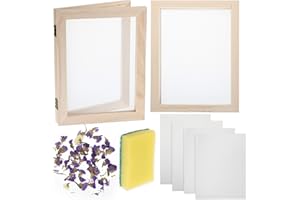 8 Pieces Paper Making Screen Kit Include 7.5 x 9.8 Inches Wooden Paper Making Frame Mould Papermaking Screen Printing Frame D