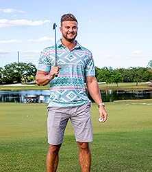 uideazone Funny Golf Shirts for Mens Ethnic Print