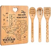 Texas Gifts Cutting Board Set, Texas Souvenirs, Texas Kitchen Decor with State Map Design, Charcuterie and Serving Board, Home Sweet Texas Theme Gifts for Texas Lovers.