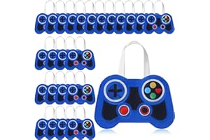 Silkfly 24 Pcs Video Game Party Favor Bags Non Woven Reusable Gaming Goodie Treat Gift Bags with Handles Gaming Party Supplies(Blue,24 Pcs)