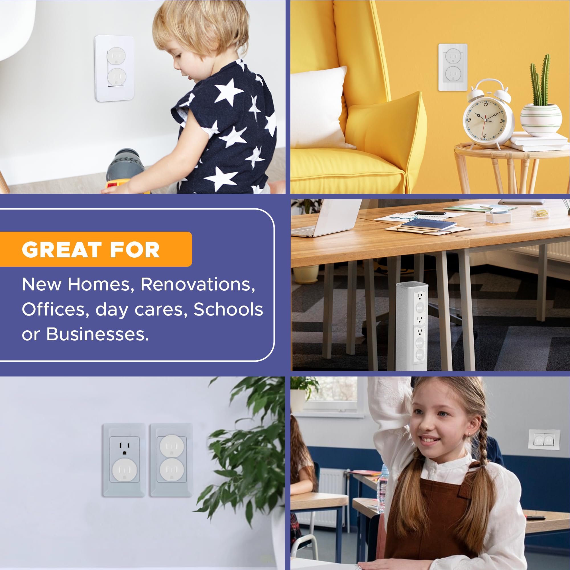 Mommy's Helper Outlet Covers Baby Proofing | Safe & Secure Plug Protectors for Electrical Outlets | Childproof Safety Socket Covers | Easy Installation | Protect Toddlers & Babies | White 36 Pack