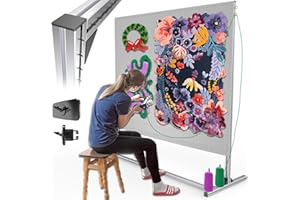 NODOCA 64'' Tufting Frame with Spikes, Aluminum Metal Tufting Frame for Rug Making, Tufted Frame for Beginners, Tufting Cloth Stand for Carpet Making, Tufting Supplies [64inch/160cm]