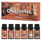 Autumn Fragrance Oils Set, AVEOIRA Fall Essential Oil Set for Diffuser, Candle, Soap Making, Pumpkin Spice, Forest Pine, Spiced Cider, Cinnamon, Vanilla, Snickerdoodle, Scented Oils, 6x10ml