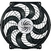 Flex-A-Lite Syclone Black S-Blade Reversible Electric Fan, Pusher-Puller Fan (398), 16 Inches