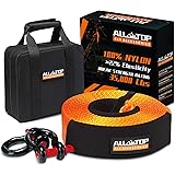 ALL-TOP Nylon Heavy Duty Tow Strap Recovery Strap Kit : 3 inch x 30 ft (35,000 lbs) 100% Nylon and 22% Elongation Snatch Stra