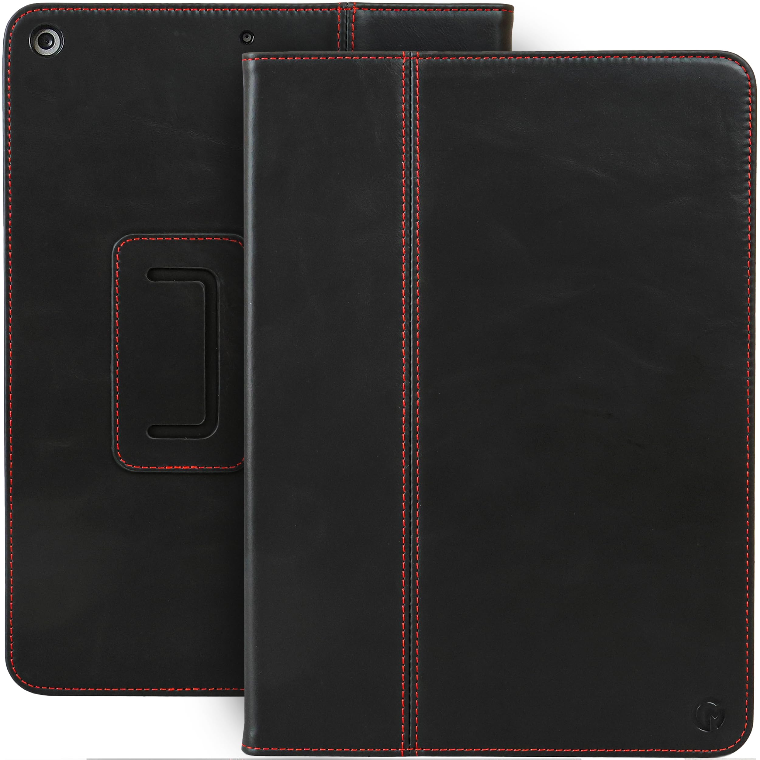 Casemade Real Leather Case Compatible with iPad 10.2” 7th/8th/9th Gen (2019/2020/2021) - Full-Grain Leather Cover, Auto Sleep/Wake, Dual Stand Position (Black)