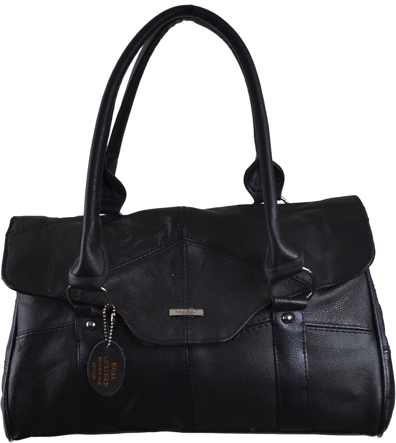 Ladies Leather Shoulder Bag / Handbag with Folder Over Flap and