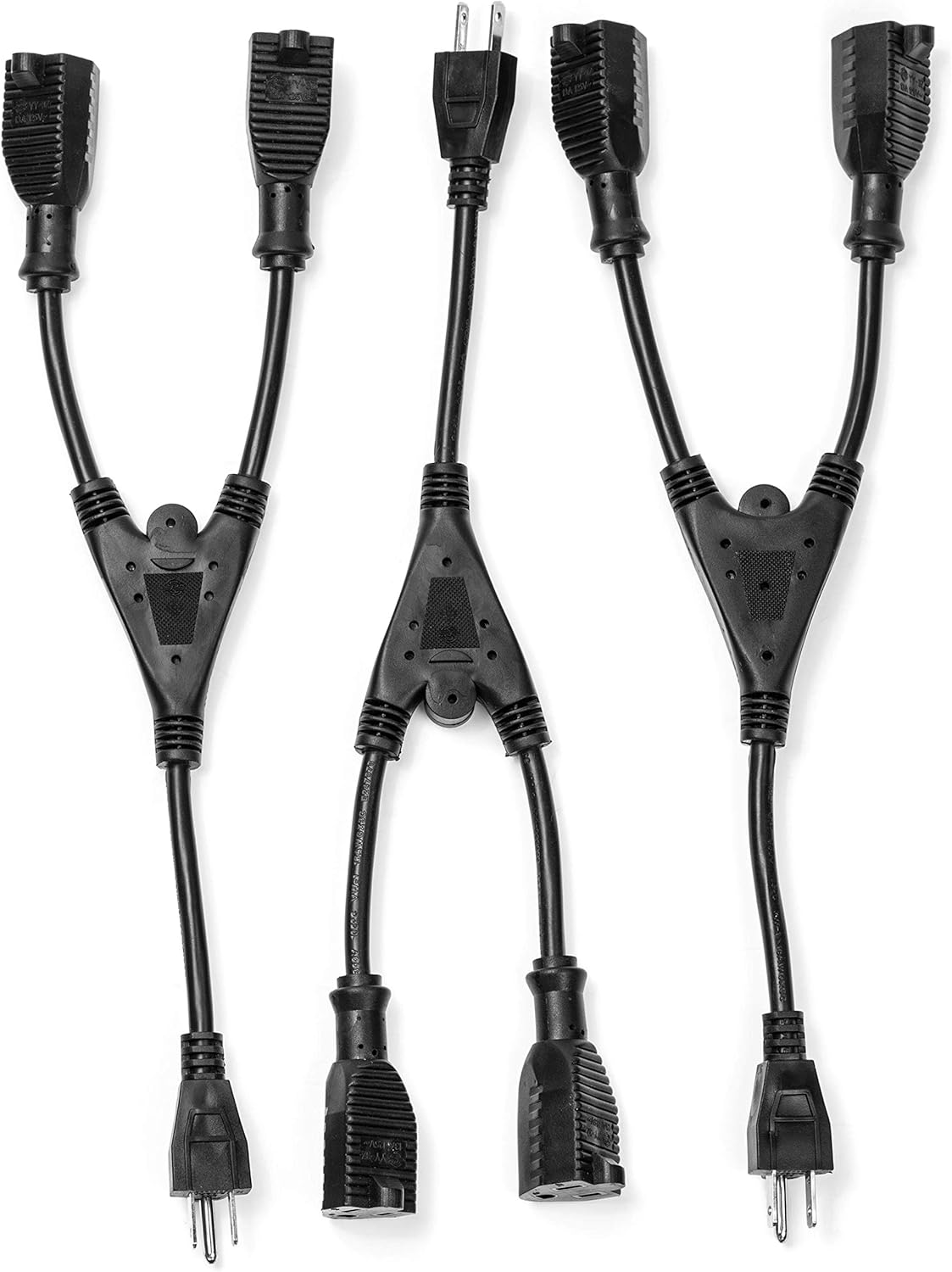 Power Cord Splitter [Multi Outlet Cable Pigtail Extender] Very Short, 2