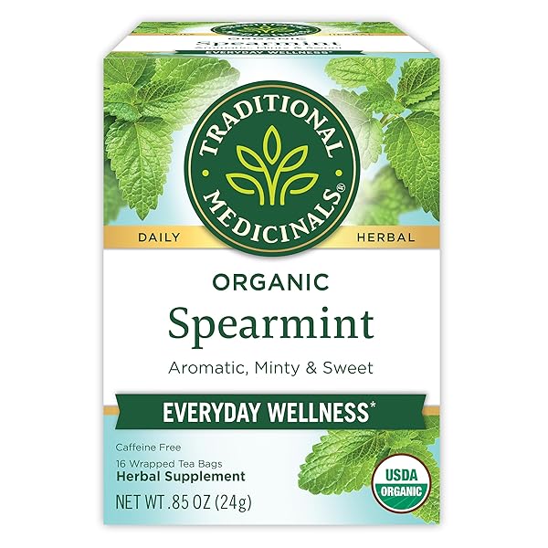 TRADITIONAL MEDICINALS ORGANIC, SPEARMINT TEA – SUPPORTS EVERYDAY...