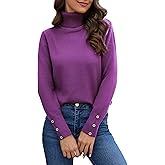 Bgklfeo Women's Fall Long Sleeve Turtleneck Sweaters Casual Pullover Jumper Slim Fit Knit Tops