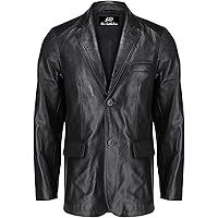 VearFit Hitman 4 buttons Black lambskin Real Leather Coat Blazer