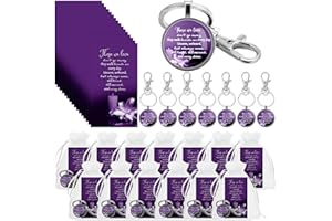 Junkin Funeral Favors for Guest Including Remember Keychain Prayer Cards Organza Bags for Memorial Celebration of Life(Purple,48 Sets)
