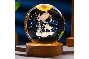 PRECIOUS MEMORIAL 3D Sea Turtle Gifts for Women Crystals Ball - Sea Turtle Figurines Decor Glass Animals Figurine Cat Stuff for Room Birthday for Best Friend Lovers Keepsake Paperweight
