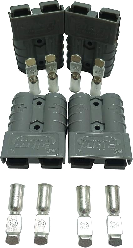 4 Connecteurs Rapides 50A Pour Câble Batterie 6 à 12 AWG - Avec Plaque De Montage