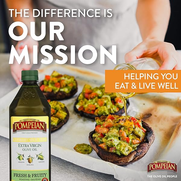 POMPEIAN GOURMET SELECTION EXTRA VIRGIN OLIVE OIL, CONTAINS POLYPHENOLS, FIRST COLD PRESSED, 32 FL OZ