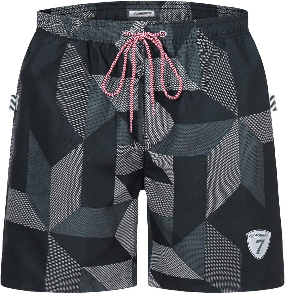 coskefy Mens Swimming Shorts Quick Dry Swimming Trunks Swim Shorts Solid Leisure Watershorts with Pockets