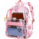 CAMTOP Clear Backpack for Stadium Events Approved Women Girls, Small Clear Bag for Concert, Work, Sporting Festival, Water Resistant Transparent Bag for School