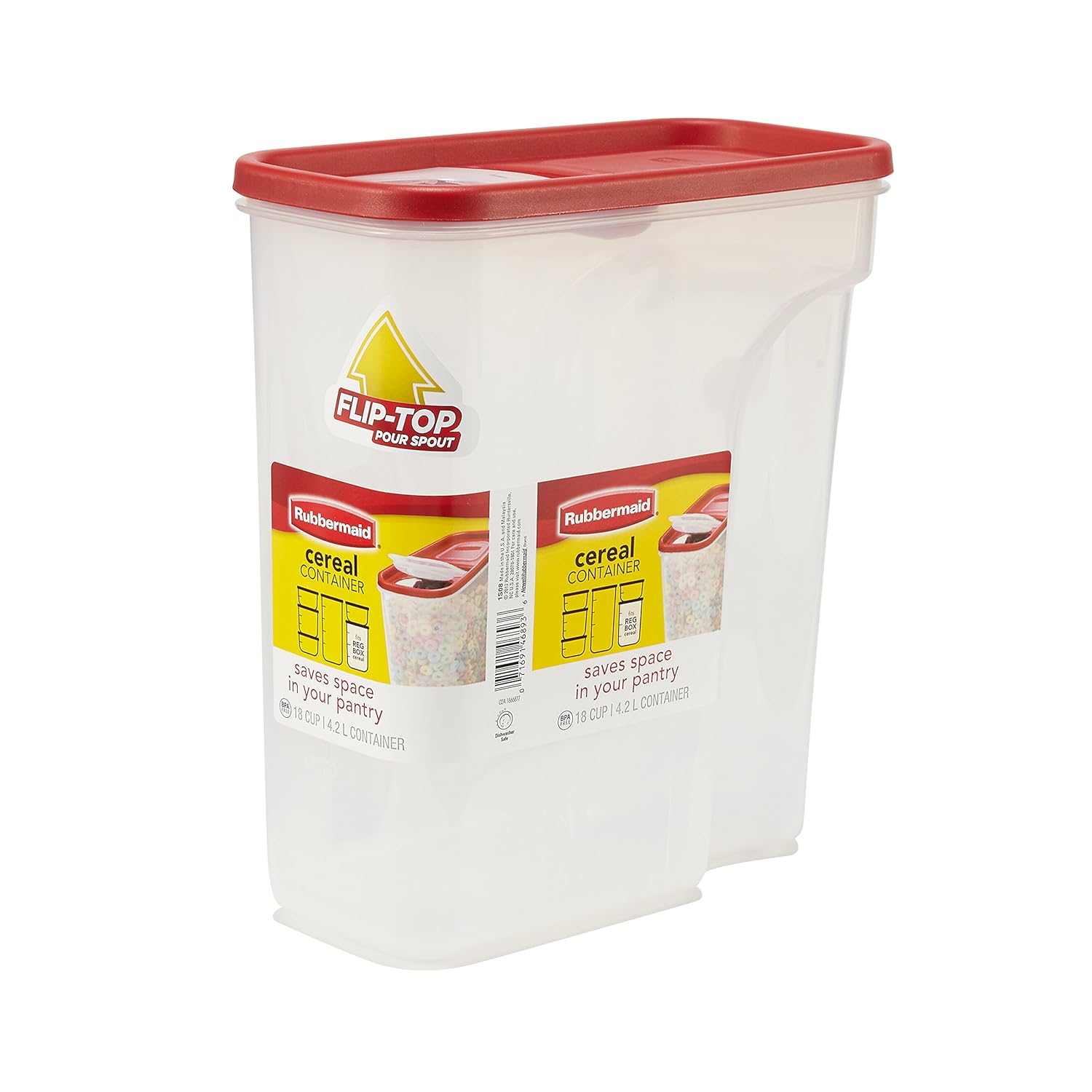 Rubbermaid Flip Top Cereal Keeper, Modular Food Storage Container, BPA