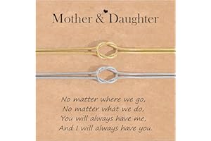 YELUWA 2 Pcs Mother Daughter Bracelet, Bracelet from Mom, Lovely Charm Bracelets Set for Daughter/Son from Mother Mommy and M