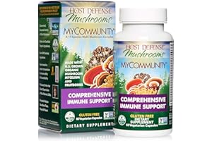 Host Defense, MyCommunity Capsules, Advanced Immune Support, Mushroom Supplement with Lion’s Mane and Reishi, Unflavored, 60