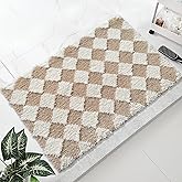 Wishtune Fall Bathroom Rugs Khaki Cute Bath Mat Soft Super Absorbent Non Slip TPR Backing, Quick Drying, Machine Washable Bath Mats for Bathroom Floor, Shower Sink,24" x 16"