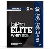 BiPro Elite to-Go 100% Whey Protein Powder Isolate for High-Intensity Fitness, French Vanilla, 12 Single-Serve Packets - Appr