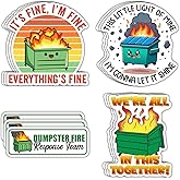 12 PCS Dumpster Fire Sticker, I'm Fine It's Fine Everything is Fine Sticker, Funny Meme Stickers, This Little Light of Mine Im Gonna Let It Shine Sticker for Laptop, Water Bottle, Tumbler - 3 Inches