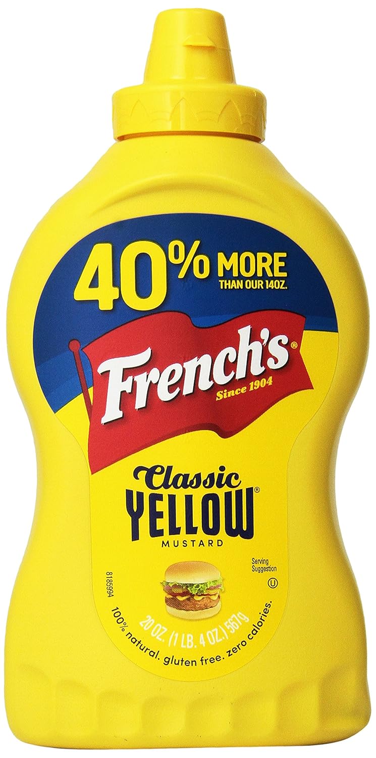 FRENCHS 100 NATURAL CLASSIC YELLOW MUSTARD 1 x 567g BOTTLE AMERICAN IMPORT Amazon.co.uk Grocery