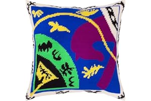 Brvsk Abstract Needlepoint Kit for Adults and Beginners — The Horse, Rider, and Clown by Henri Matisse 16″ × 16″ with Clear, Precise Printed Design on Cotton Canvas; Includes Needles and Yarn