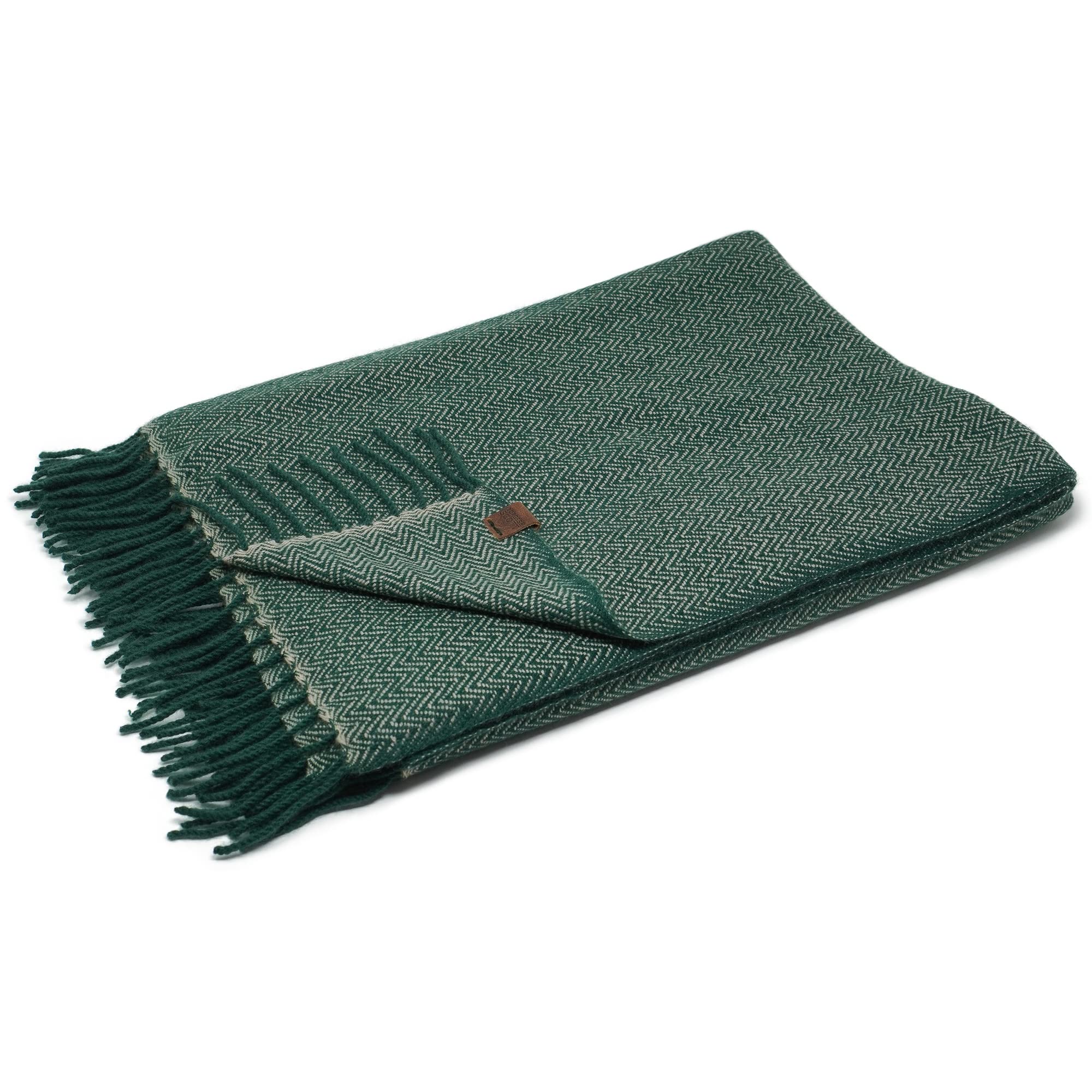 Borges & Scott 30% Cashmere 70% Merino - Blanket Throw - Emerald HB