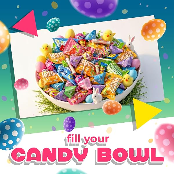 EASTER CANDY | 2 POUND BAG | EASTER CANDY INDIVIDUALLY WRAPPED | CANDY FOR EASTER EGGS | LOLLIPOPS, BUNNY RINGS, TAFFIES, DUCKS, CHICKS AND BUNNIES | PARTY FAVORS