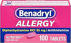Benadryl Ultratabs Antihistamine Allergy Relief Medicine, Diphenhydramine HCl Tablets for Relief of Cold & Allergy Symptoms S