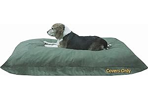 Dogbed4less Do It Yourself DIY Pet Bed Pillow Duvet Canvas Cover + Waterproof Internal case for Dog/Cat at Large 48"X29" Olive Green Color - Covers only