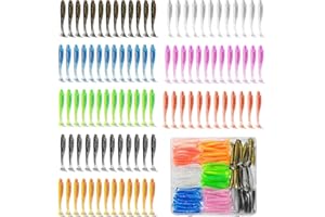 VIVIDLY Soft Fishing Lures(96 Pcs), 3" Paddle Tail Swimbaits Soft Plastic Lures, Unique Vibrating Swim Action for Trout Crappie Walleye Sea Bass(96 Pcs, 8 Colors)