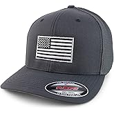 Armycrew XXL Oversize USA American Flag Embroidered Flex Fitted Mesh Back Baseball Cap