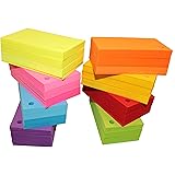 Debra Dale Designs - Blank Flash Cards Single Hole Punched With 5 Rings - Business Card Size - 8 Bright Colors - Box of 560 - 70 Of Each Color - Premium Extra Heavy Thick 100# Cover Card Stock