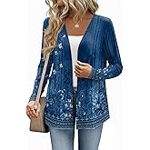 Zeagoo Lightweight Cardigan for Women 2026 Long Sleeve Open Front Casual Cardigans with Pockets