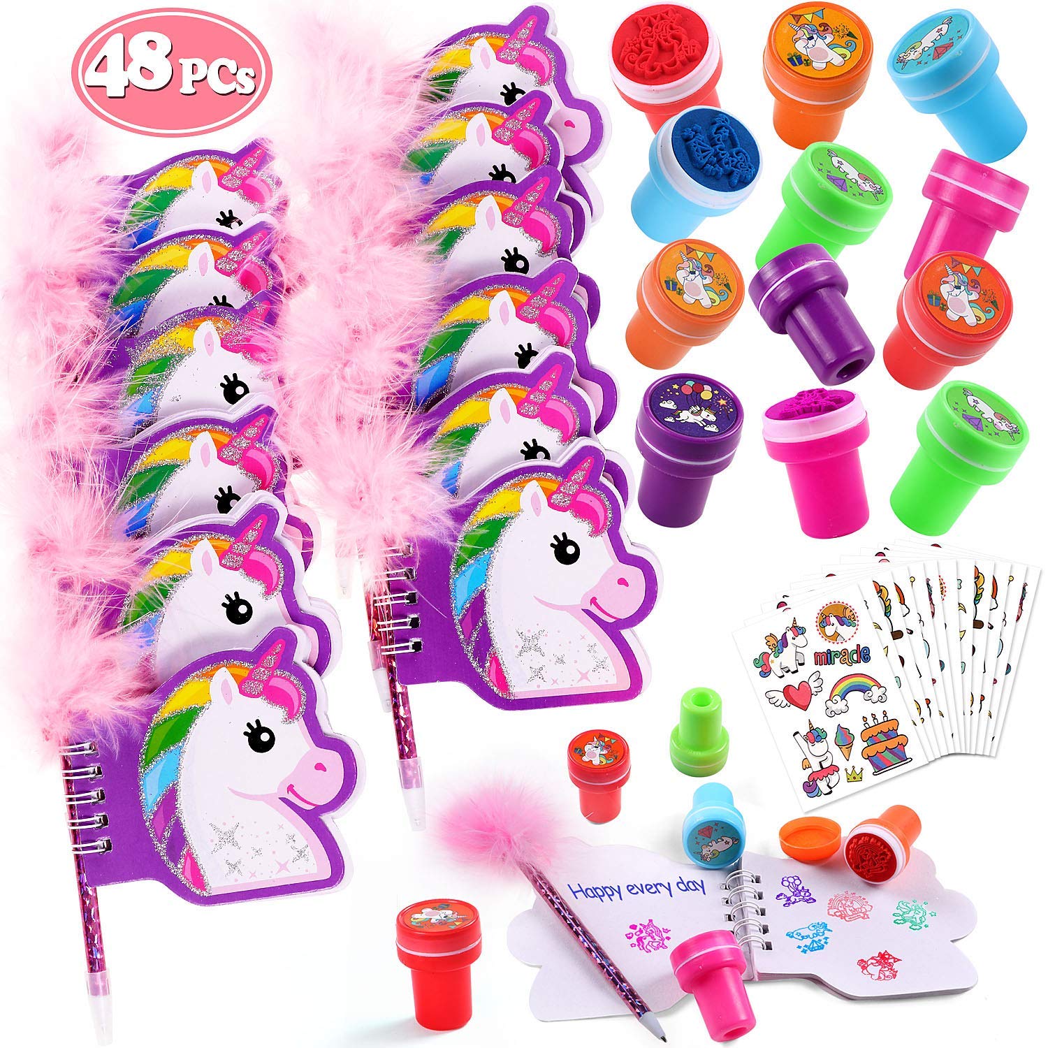 Tacobear 48 Piezas Unicornios para Niñas con Cuaderno