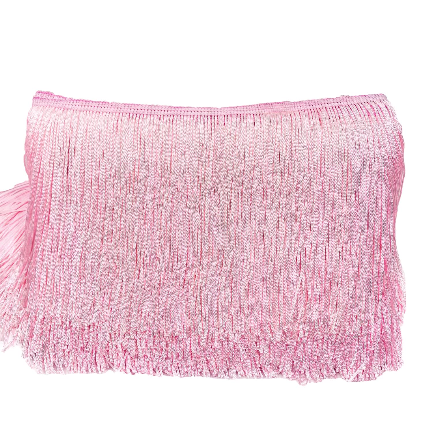 10 cm x 5 m fringe border, fringe tape, decorative ribbon, dance fringe, cut fringe, silk tassel, fringe ribbons for sewing, DIY crafts, clothing, lingerie, costumes, curtains, decoration, pink