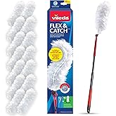 Vileda Duster | Flex & Catch Heavy Duty Dusting Kit with 15 Disposable Duster Refills | Extendable 3 Ft Handle with Secure Ho
