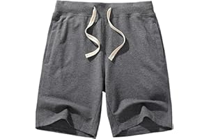 AMY COULEE Men's Casual Classic Shorts Athletic Cotton Sweat Shorts with Drawstring
