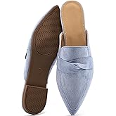 Decould sylf Mules for Women 2026: Pointed Toe Slingback Flats Shoes Casual Bowknot Slide Loafers for Office Walking