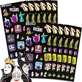 Disney Villains Stickers Party Favors for Boys & Girls 12 Pack Bundle | Maleficent Ursula Cruella Evil Queen Sticker Sheets for Kids Birthday Party Goodie Bags - Disney Villains Party Supplies