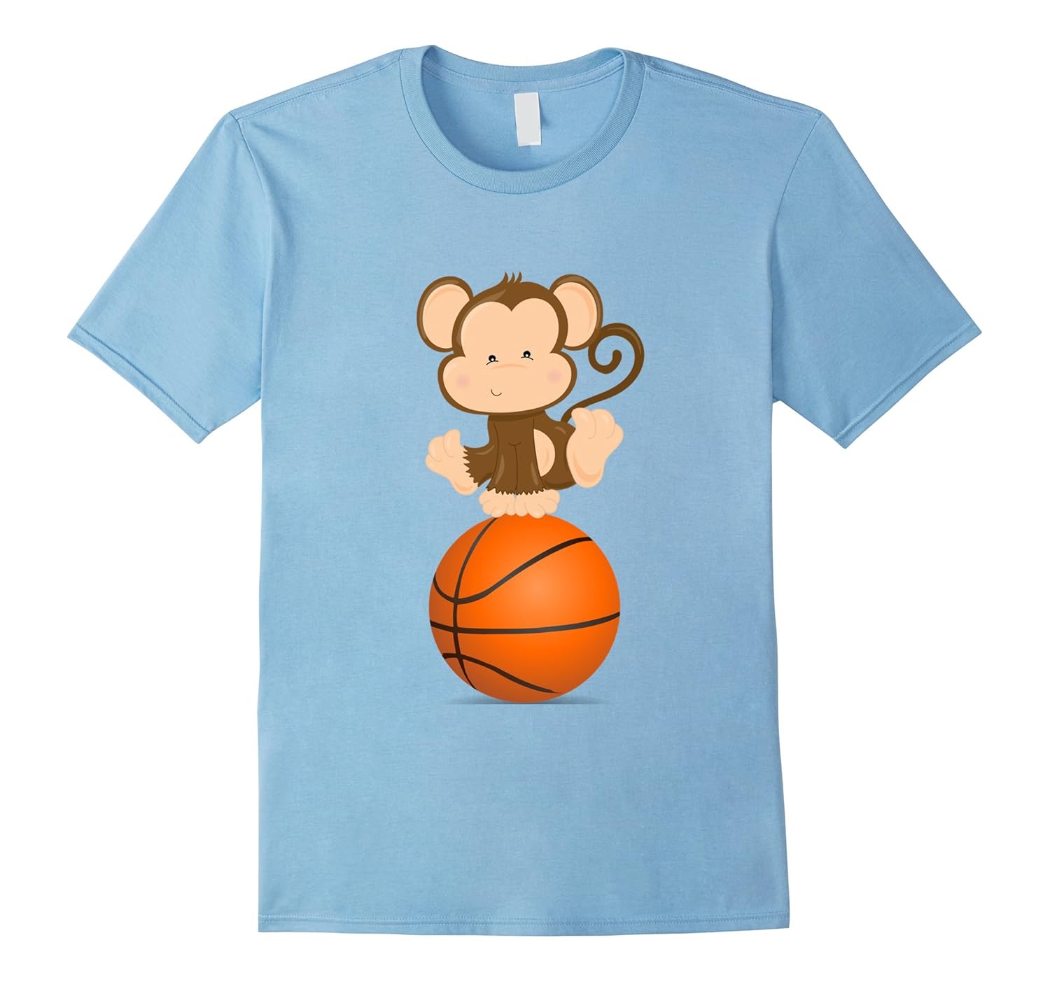 Monkey Basketball T-Shirt - Cute Zoo Animal Chimp Baller Tee-ANZ