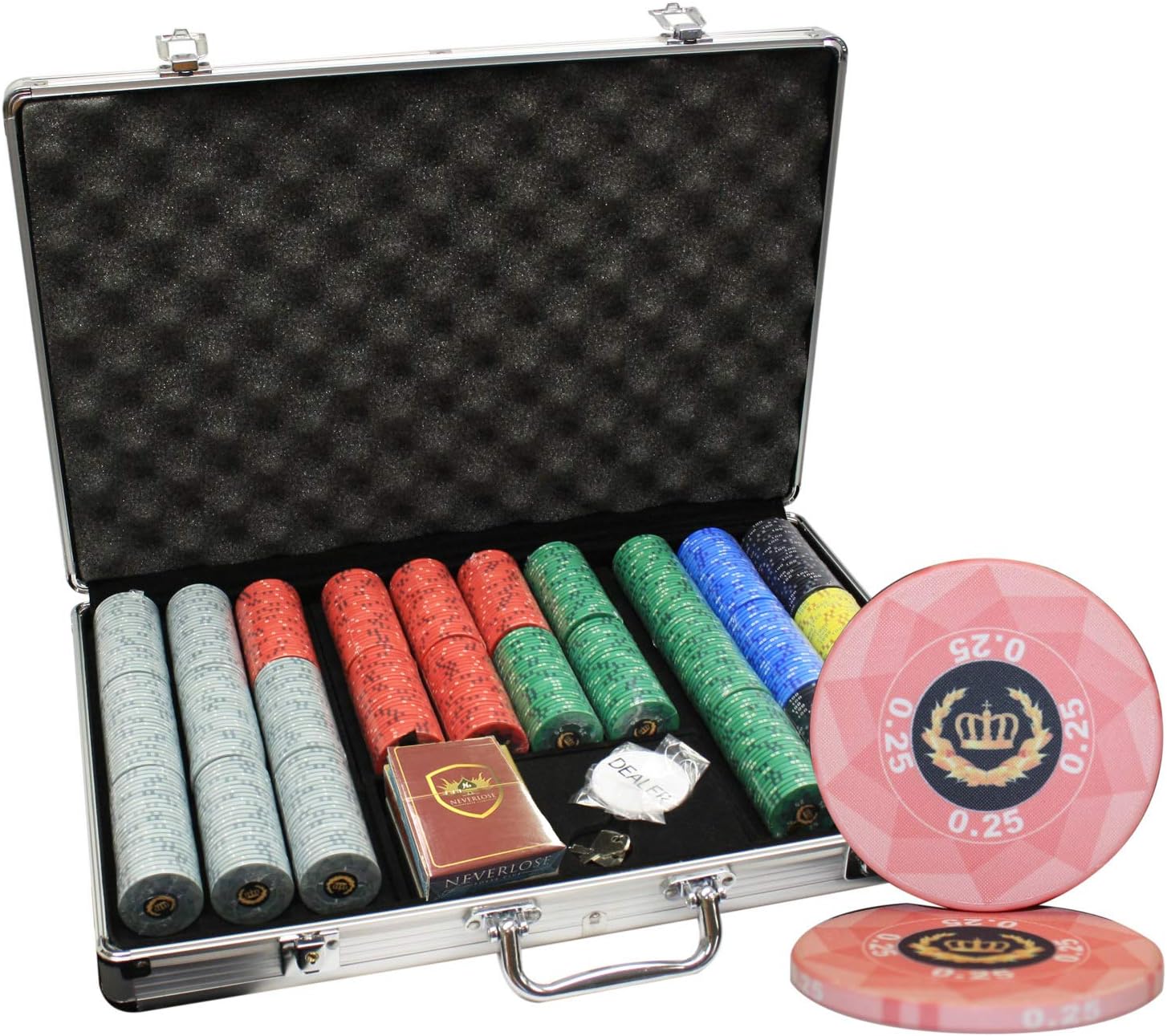 MRC 650pcs Laurel Crown Ceramic Poker Chips Set with