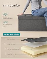 SONGMICS Mazie Collection Storage Ottoman Bench 76 cm Dark Grey LSF84GYZ view 6