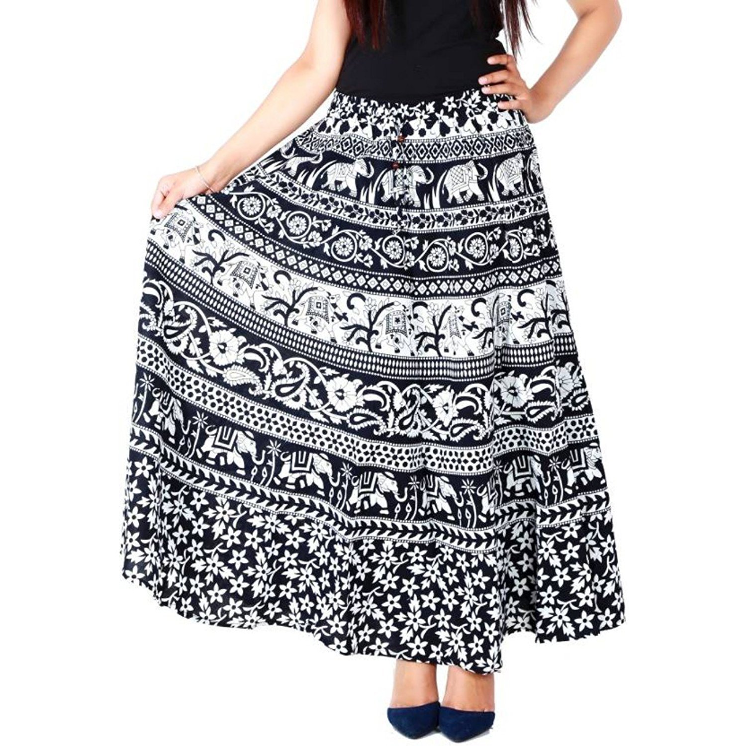 modern kart women's 100% pure cotton wrap around skirt with elegant print.