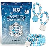 Snowflake Candy Bracelets &ndash; 30 Count Bulk Value Pack, Individually Wrapped Suckers &ndash; Winter Candy Blue and White Snow Flake Shaped &ndash; Birthday Treats &ndash; Frozen Party Favors &ndash; Goodie Bag Stuffers for Kids &ndash; Pinata Filler