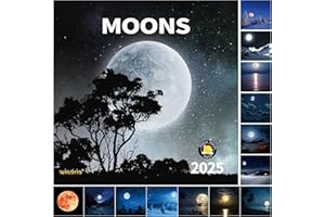 WINDRIO 2025 Wall Calendar,Calendar 2025, January 2025 - December 2025, Wall Calendar Moon, 12" x 24" Opened,Full Page Months Thick & Sturdy Paper for Calendar Organizing & Planning